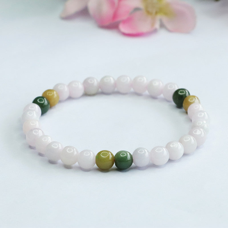 Burmese Grade A Jadeite Jade Multi-Color Beaded Bracelet