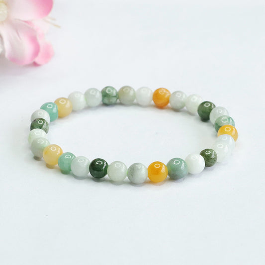 Multi-Color Jadeite Jade Beaded Bracelet