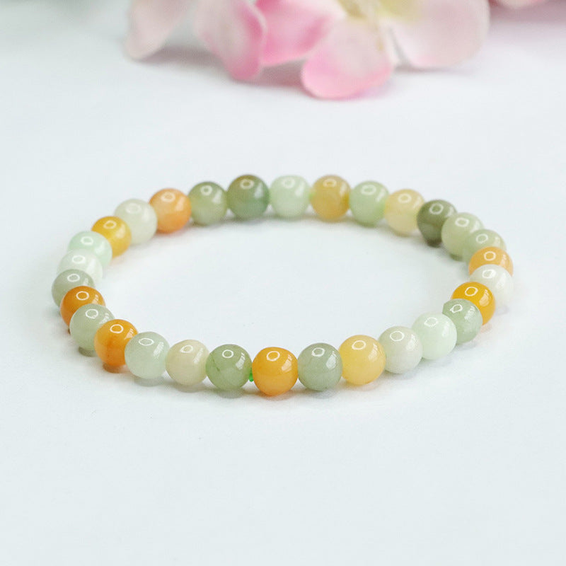 Multi-Color Jadeite Jade Beaded Bracelet