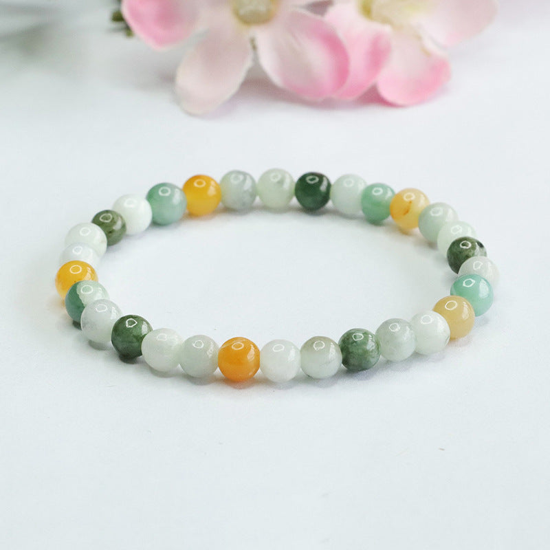 Multi-Color Jadeite Jade Beaded Bracelet
