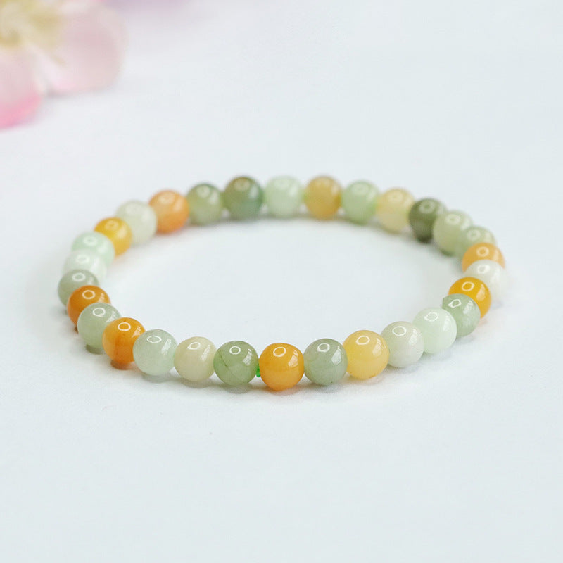 Multi-Color Jadeite Jade Beaded Bracelet