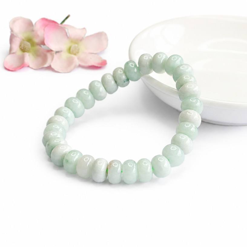 Burmese Grade A Jadeite Jade Abacus Bead Bracelet