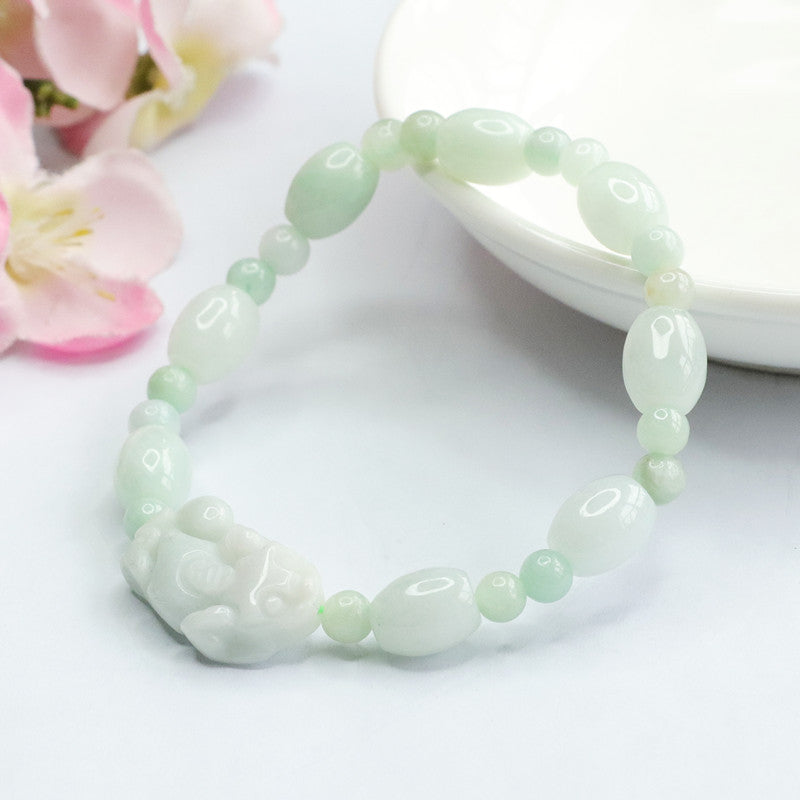 Burmese Grade A Jadeite Jade Pi Xiu Beaded Bracelet