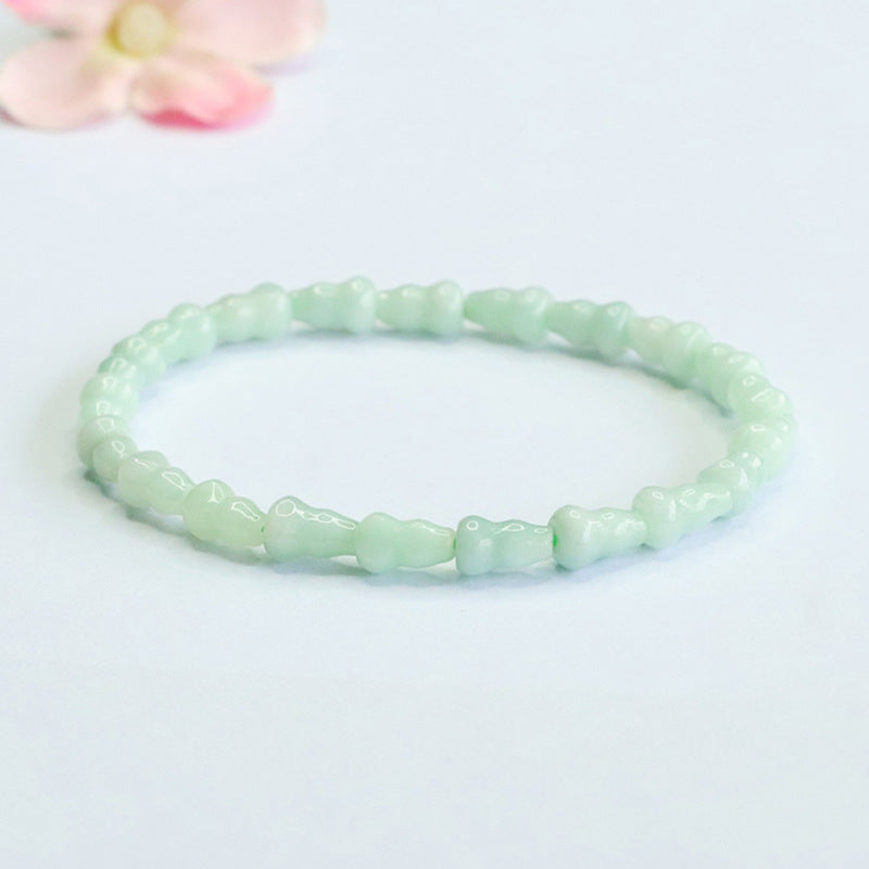 Burmese Grade A Jadeite Gourd Beaded Bracelet