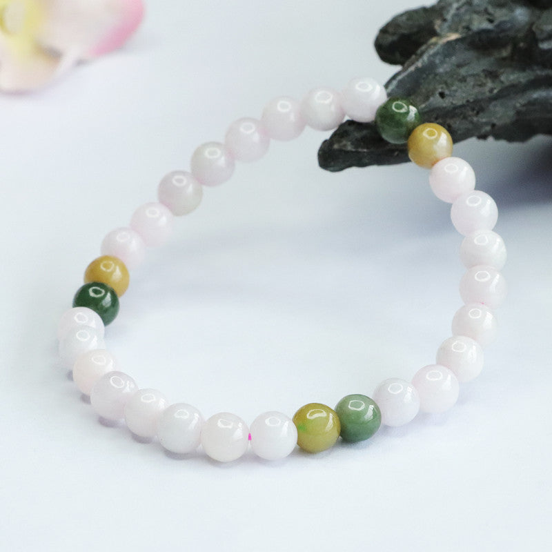 Burmese Grade A Jadeite Jade Multi-Color Beaded Bracelet