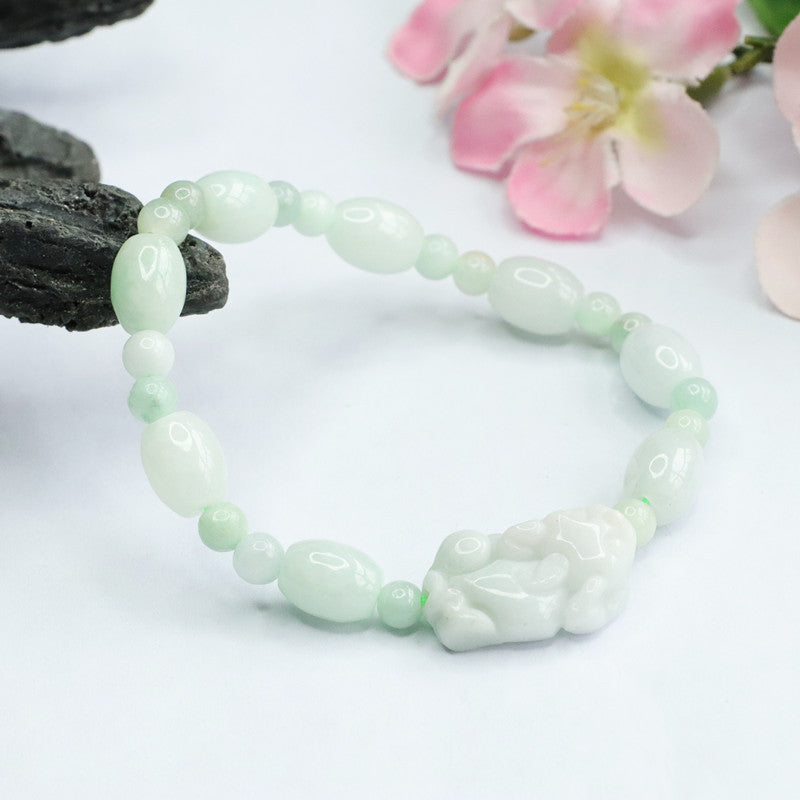 Burmese Grade A Jadeite Jade Pi Xiu Beaded Bracelet