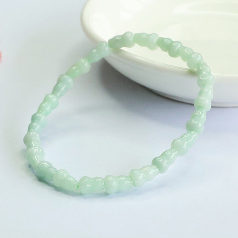 Burmese Grade A Jadeite Gourd Beaded Bracelet