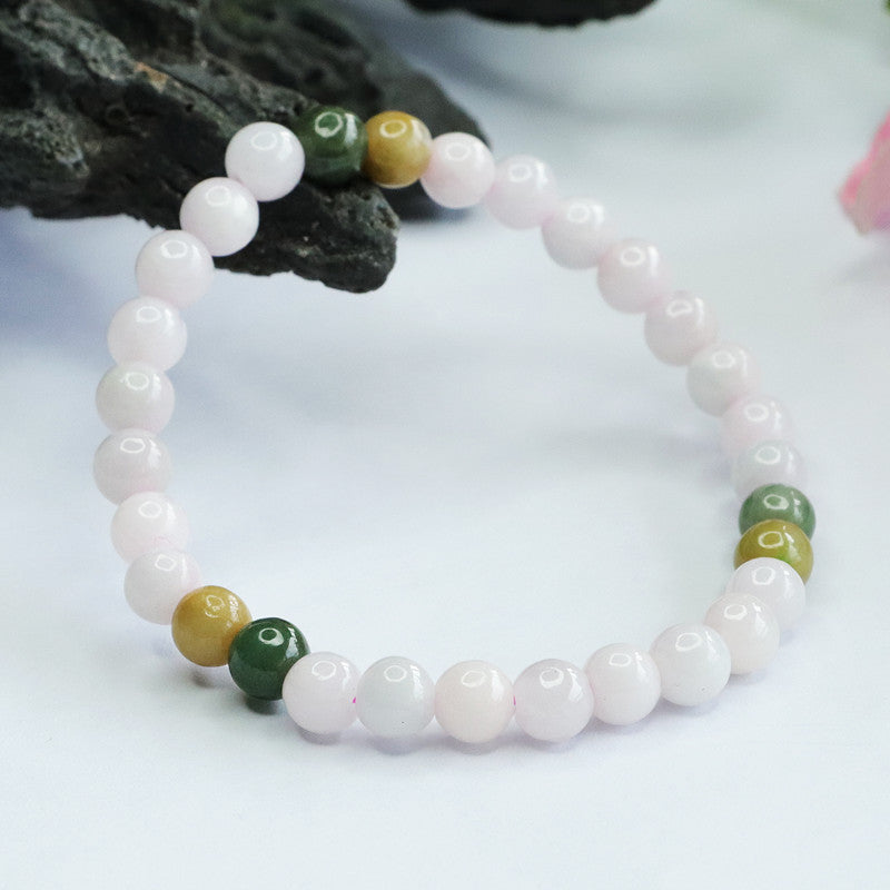 Burmese Grade A Jadeite Jade Multi-Color Beaded Bracelet
