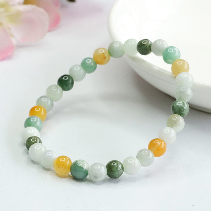 Multi-Color Jadeite Jade Beaded Bracelet