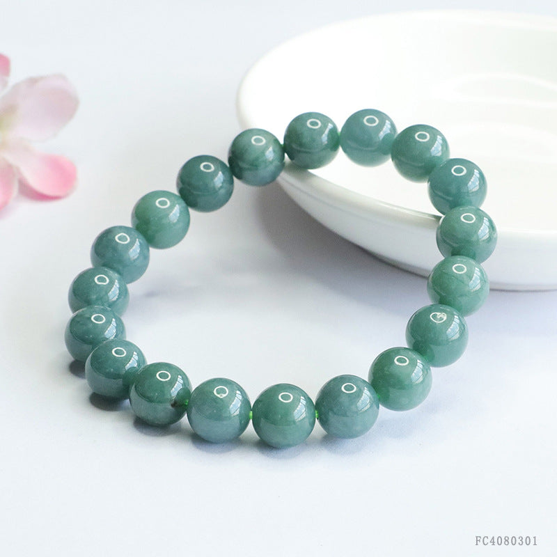 Blue Water Jadeite Jade Beaded Bracelet