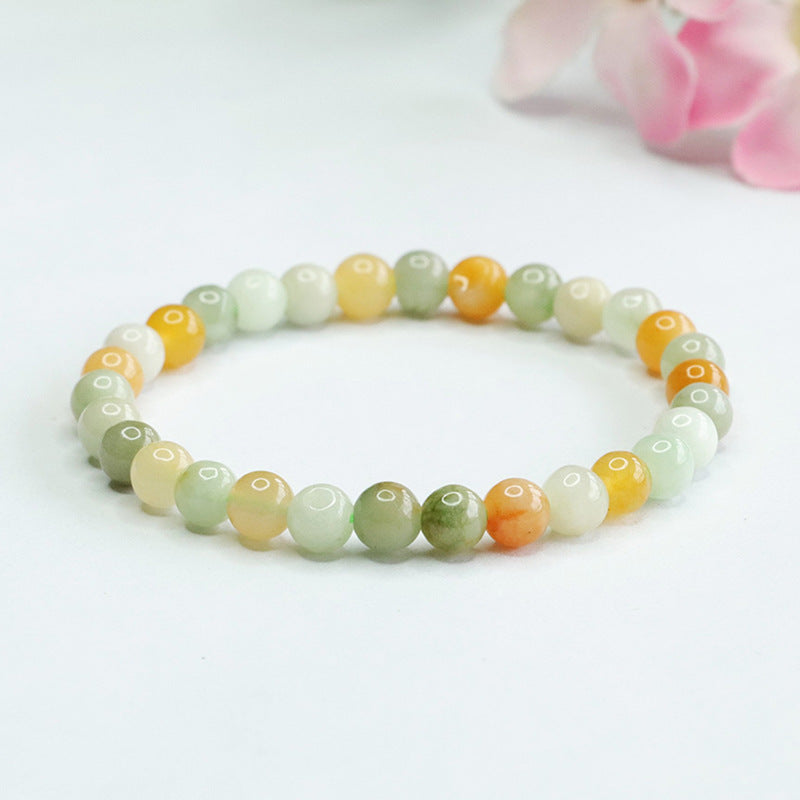 Multi-Color Jadeite Jade Beaded Bracelet