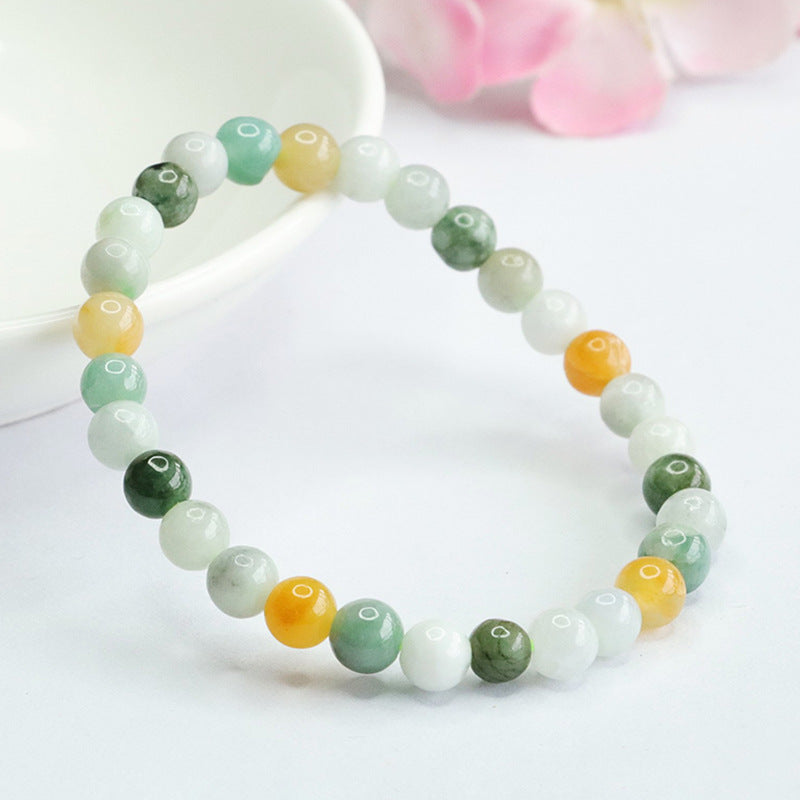 Multi-Color Jadeite Jade Beaded Bracelet