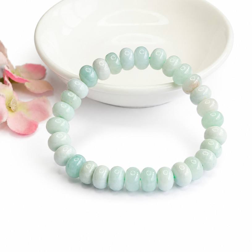 Burmese Grade A Jadeite Jade Abacus Bead Bracelet