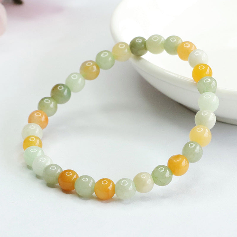 Multi-Color Jadeite Jade Beaded Bracelet