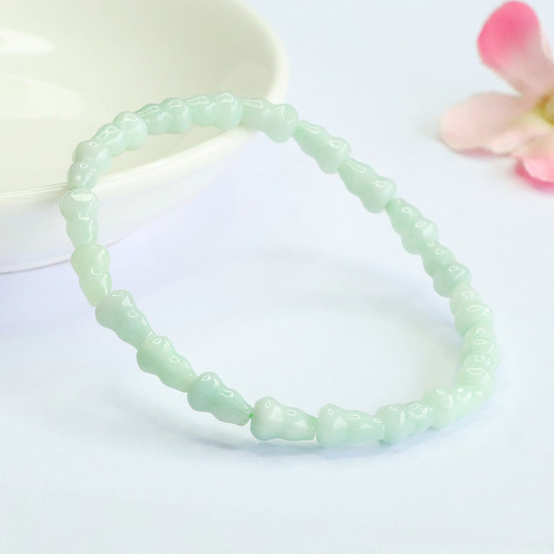 Burmese Grade A Jadeite Gourd Beaded Bracelet