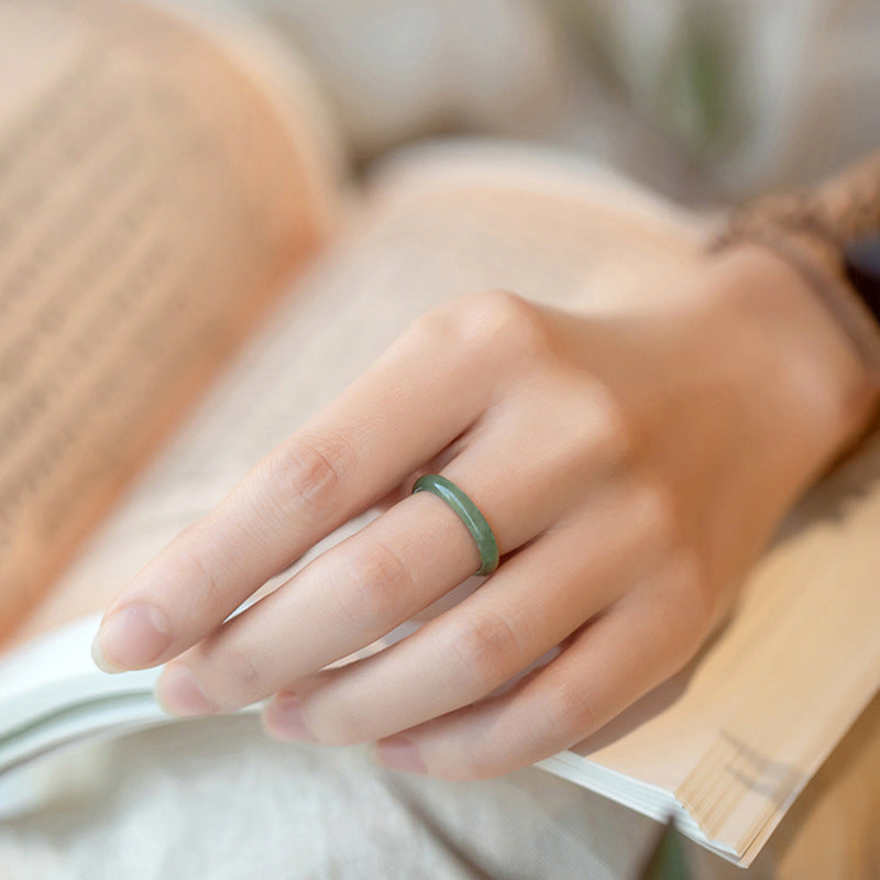 Grade A Jadeite Jade Solid Band Ring