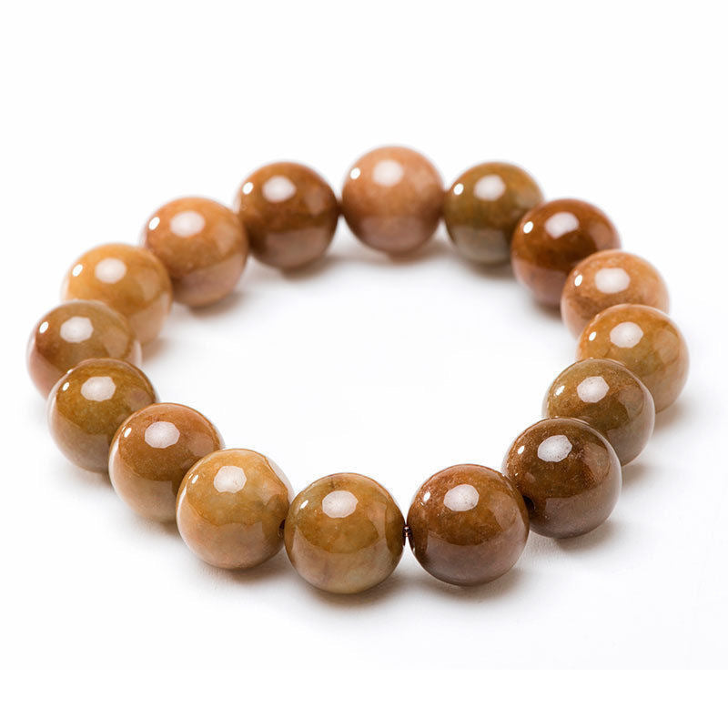 Burmese Grade A Red and Yellow Jadeite Jade Beaded Bracelet