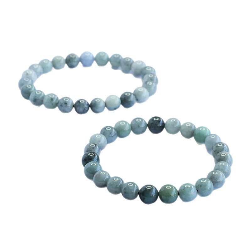 Grade A Black-Bone (Wuji) Jadeite Jade Ink-Wash Beaded Bracelet