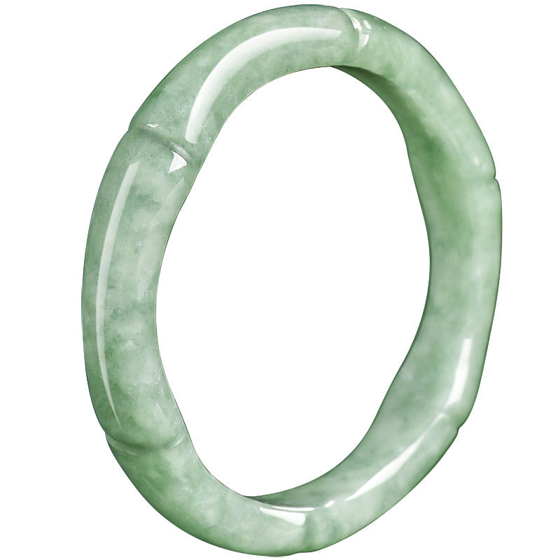 Grade A Jadeite Jade Bamboo Design Solid Band Ring