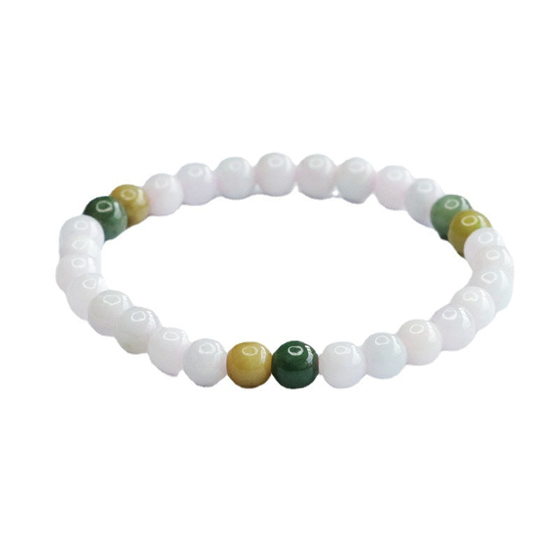 Burmese Grade A Jadeite Jade Multi-Color Beaded Bracelet