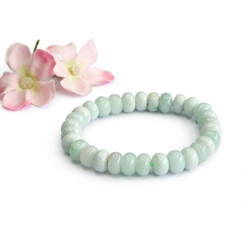 Burmese Grade A Jadeite Jade Abacus Bead Bracelet