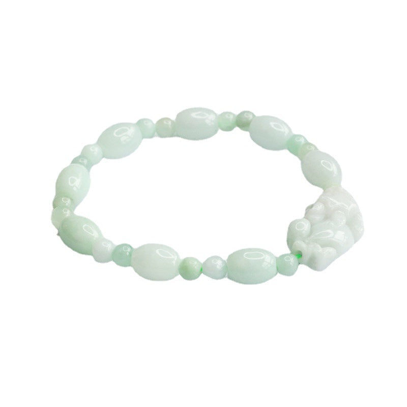 Burmese Grade A Jadeite Jade Pi Xiu Beaded Bracelet