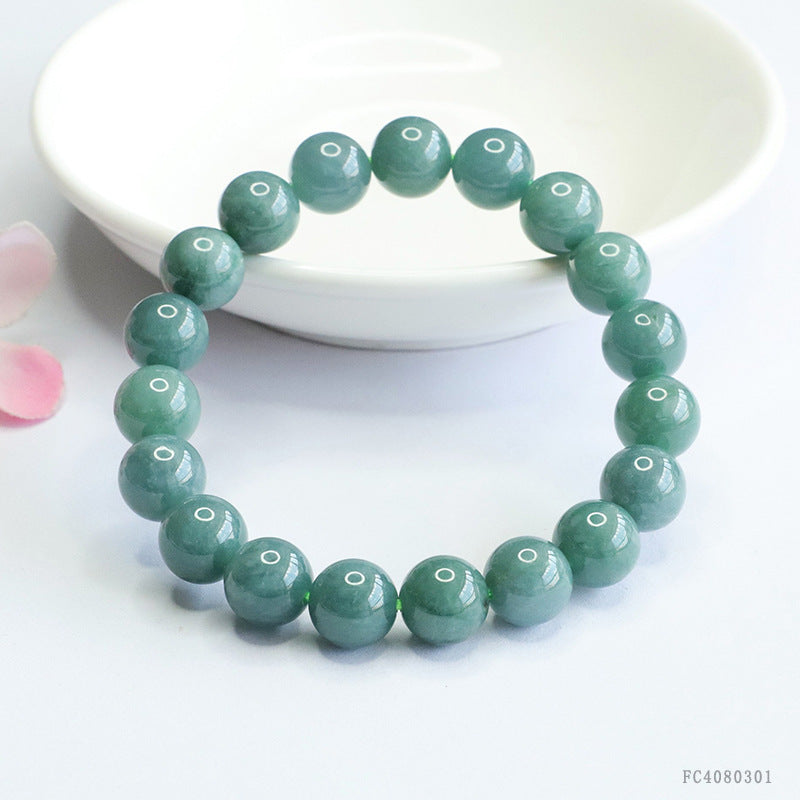 Blue Water Jadeite Jade Beaded Bracelet