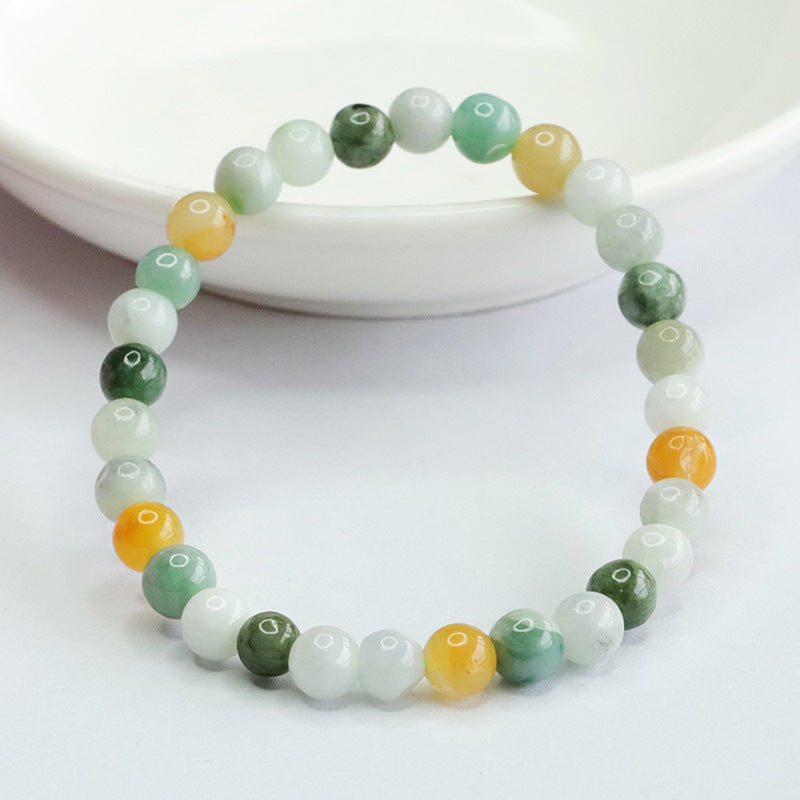 Multi-Color Jadeite Jade Beaded Bracelet